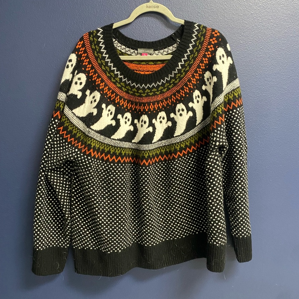 Vince Camuto Black and Orange Sweater